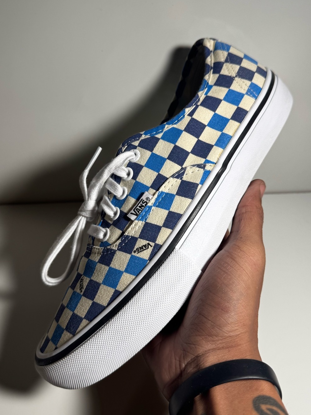 Vans Classic Authentic Pro Checkerboard “White Blue Navy” Men’s Size 10